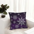 thumbnail image 6 of Pofeuu Snowflake Gradient Purple Print Double-sided plush pillowcase Square Throw Pillow Covers Pillows Cover for Living Room Bedroom Sofa Couch Cushion Cover（No pillow core）-20"x20", 6 of 7
