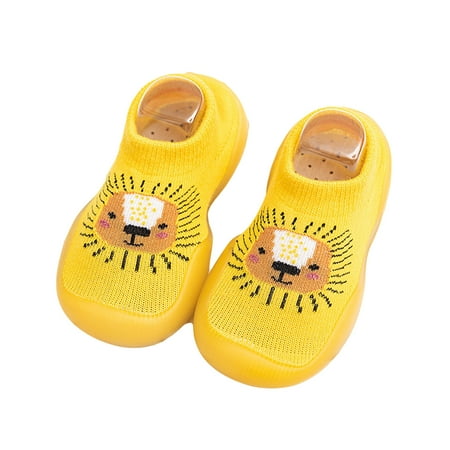 

QWERTYU Toddler Child Girl s Boy Elastic Spring Summer Fall Slippers Infant Baby Non-Slip Floor Socks Cartoon First Walkers Shoes 6M-2.5Y 19