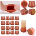 thumbnail image 1 of 16 Pcs High Transparent Chair Leg Covers, Felt Bottom Soft Silicone Furniture Foot Protector Pads (Brown, L), 1 of 6