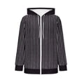 thumbnail image 6 of Kinrui Womens Zip Up Striped Hoodies Casual Long Sleeve Thin Fleece Lined Sweatshirts Fall Winter Track Jackets with Pockets XL, 6 of 6