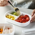 thumbnail image 1 of npkgvia Vente Chaude! Boîte à Nourriture, Boîte à Collation, Boîte de Rangement Alimentaire Portable Assiettes Divisées Boîte à Lunch Récipient Alimentaire pour Fruits Bonne Étanchéité PP Récipient Alimentaire pour Extérieur, Blanc, 1 of 6