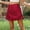 Red, variant on PYGNJK Women's Plus Size Printed Skirts High Waist Underneath Boho Tiered Flowy Tennis Skirts Casual Mini Skirt