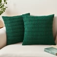 thumbnail image 2 of Unique Bargains 4 Pcs Solid Texture Throw Pillow Covers Dark Green/Light Pink 18 x 18 Inch, 2 of 6