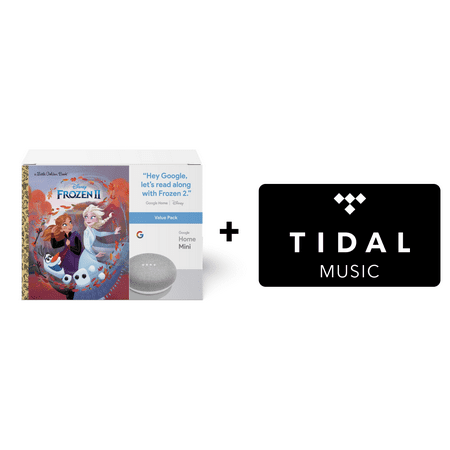 Google Home Mini (Chalk), Disney Frozen II Book Bundle + TIDAL Premium 4-Month FREE Trial