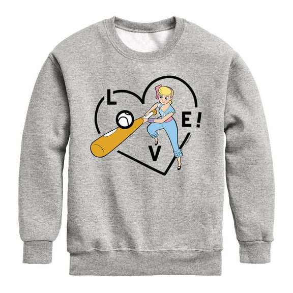 Toy Story - Bo Peep Baseball Love - Toddler And Youth Crewneck Fleece Sweatshirt