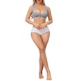 thumbnail image 2 of INSPIRE CHIC Women's Lace Front Closure Push Up Wirefree Bras with Nonadjustable Straps XX-Large Grey, 2 of 5