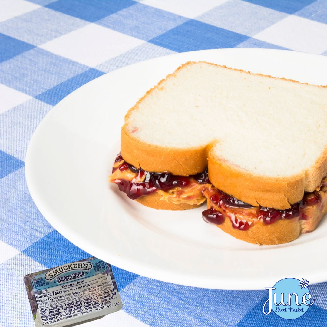 Smucker's Portion Control Sugar Free Jam and Syrup Gift Box Variety - Breakfast Syrup, Grape, Strawberry and Blackberry Jam,
