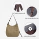 thumbnail image 3 of Los bolsos de lona sencillos son elegantes y versátiles. Color caqui, 3 of 5