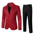 thumbnail image 2 of uikmnh Two Piece Outfits Solid Color Mens Business Wedding Banquet Prom Casual Stretch Slim Fit Classic Fit Tuxedo Blazer and Pants Two Piece Size:S, 2 of 9