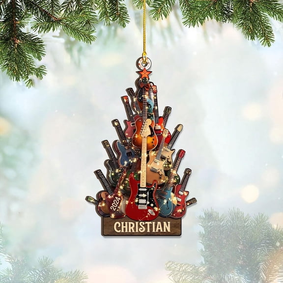 Personalized Guitar Ornament, Electric Guitar Ornament, Guitar Christmas Ornaments 2025, Acoustic Guitar Christmas Ornament, Guitar Christmas Ornaments Guitarist Gift Musical Instruments Xmas (G22) -