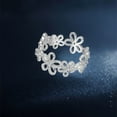 thumbnail image 2 of Leander's 925 sterling silver Flower Shadow Ring, a high-end hollow ring, offers ultimate luxury, minimalist style, and perfect complement to any outfit, perfect for everyday wear., 2 of 5