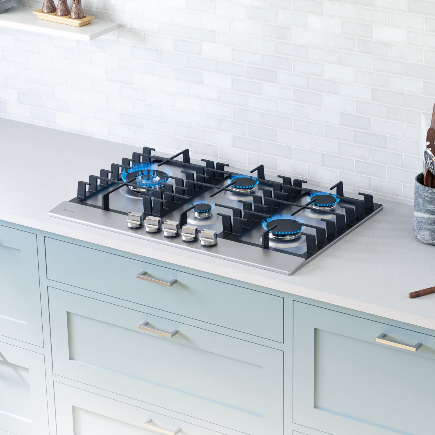 Rangaire RCG301S 30" Gas Cooktop - Stainless Steel, Sealed Burners, Cast Iron Grates, Die Cast Metal Burner Controls