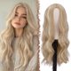 thumbnail image 2 of Yanonmyfd  Long Dirty Blonde Wigs for Women, 24 inch Middle Parting Synthetic Wavy Wig for Daily Party, 2 of 44