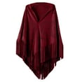 thumbnail image 1 of Chal de invierno para mujer, color liso, de gamuza, con flecos, bufanda chal para mujer, 1 of 6