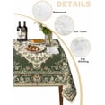 thumbnail image 2 of Green Boho Table Cloth, Chic Traditional Antique Geometric Rustic Waterproof Tablecloth for Rectangle Tables, Reusable Washable Fabric Table Cover for Restaurant Kitchen Dining Tables 54"x108", 2 of 6