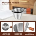 thumbnail image 5 of FUYGRCJ 2PCS Espresso Measuring Cup, 304 Stainless Steel Espresso Shot Cup, 100ml/3.4oz Coffee Mug with Wood Handle, Scale and V Shape Pour Mouth, for Latte, Americano, Cappuccino, 5 of 10