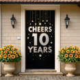thumbnail image 5 of LUUFILx Cheers to 10 Years Backdrop Banner Anniversary Celebration Party Supplies Event Decoration Photography Props Background Stars, 5 of 8