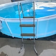 thumbnail image 3 of 36 Inch Wall Height 3 Stair Step Outdoor Above Ground Swimming Pool Ladder Gray, 3 of 20