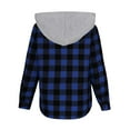 thumbnail image 5 of UQJfacai Boys Hoodies Shirts Kids Casual Button Down Plaid Shirt Fall Winter Long Sleeve Hooded Shacket Jackets with Pocket 5-14 Years, 5 of 6
