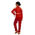thumbnail image 7 of iiniim Girls Tassel Crop Tops and Fringe Pants Set for Performance Latin Dance 2 Pcs Ballroom Outfits Burgundy 10, 7 of 7