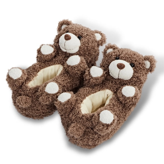 OoohGeez Womens Funny Slippers, Bear Hug, House Fluffy Cute Slipper with Grippers, S