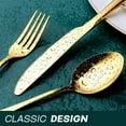 thumbnail image 4 of Gold Silverware Set Piece Stainless Steel Gold Flatware Set Service for Mirror Polished Cutlery Utensils Set Include Knife/Fork/Spoon Dishwasher, 4 of 7