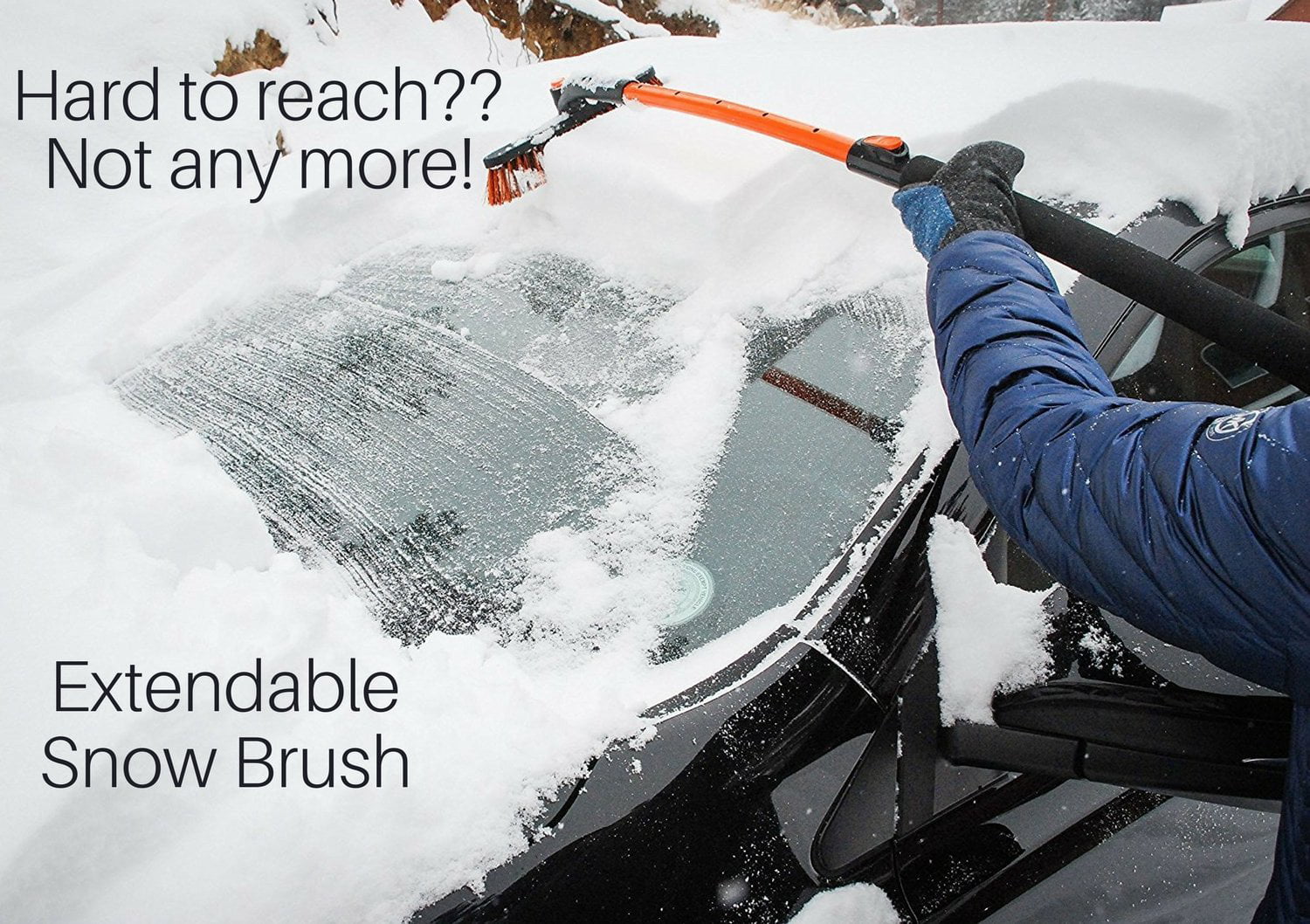 BirdRock Home Snow Moover 55 in. Extendable Foam Car Snow Brush