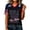 Black, variant on Women's Summer Tops 2026 Soccer Cup V Neck Short Sleeve Fan Wear USA Soccer Jersey American Flag Football Graphic Tees Purple S