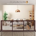 thumbnail image 4 of Pefilos 20"-80" Adjustable Wooden Dog Fence Indoor, Freestanding Pet Gates for Dogs, Step Over Dog Gate Extra Wide for House, Doorways, Stairs, Brown, 4 of 11