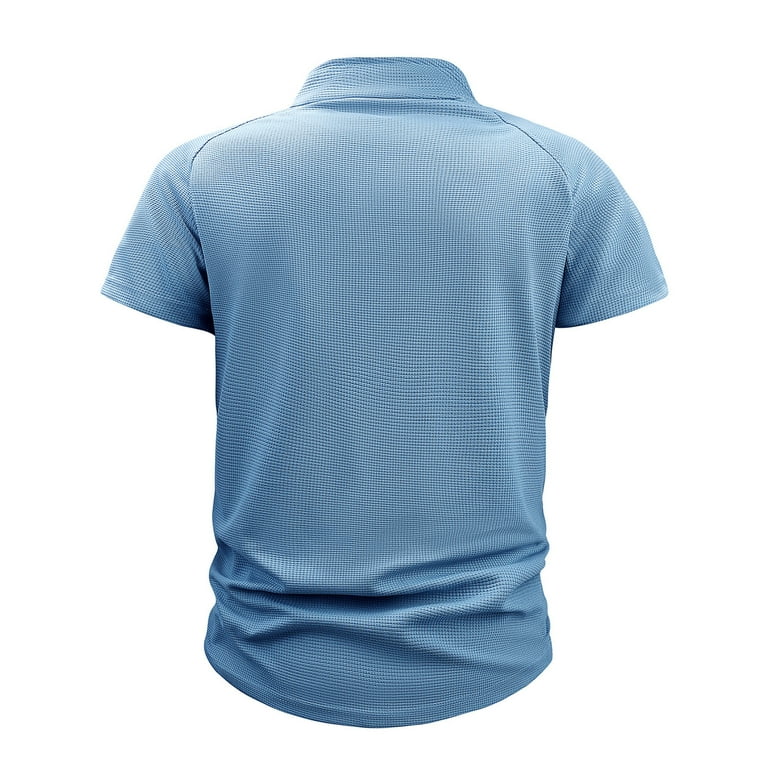 ZVNAΖH Men's Tactics Two Side Zip Stand Up Collar Short Sleeve