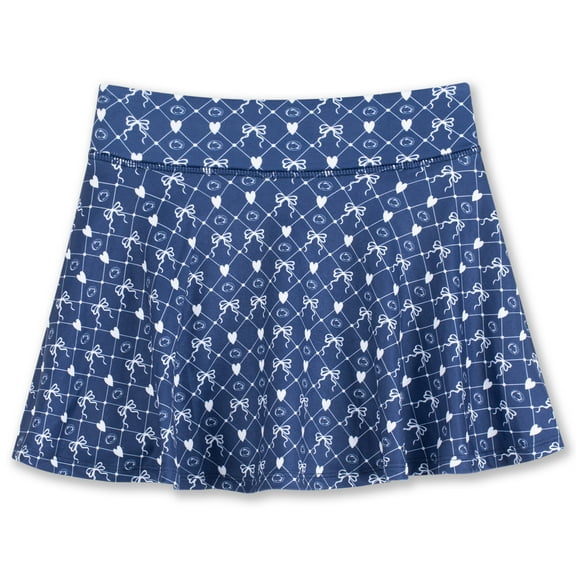 Girls Youth ZooZatz Navy Penn State Nittany Lions All-Over Print Bow Team Logo Skort