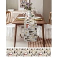 thumbnail image 3 of Ldtrchee Brown Christmas Table Runner 72 Inches, Watercolor Tree Xmas Snowflake Bed Runner Dresser Scarves Tabletop for Indoor Outdoor Parties/Ceremony/Banquet, 13" x 72", 3 of 8