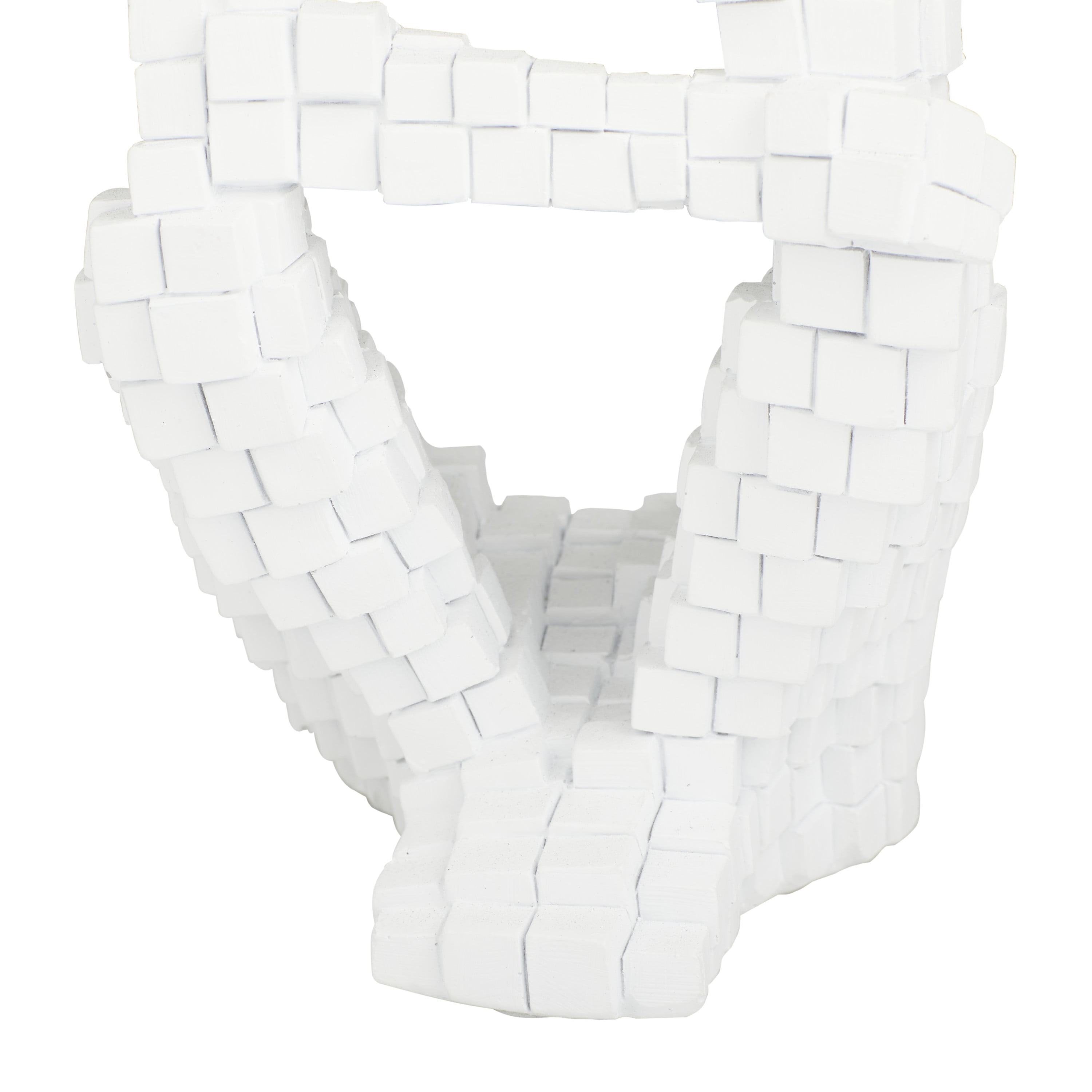 DecMode 6"W, 13"H Polystone Contemporary Sculptures, White, 3-Piece