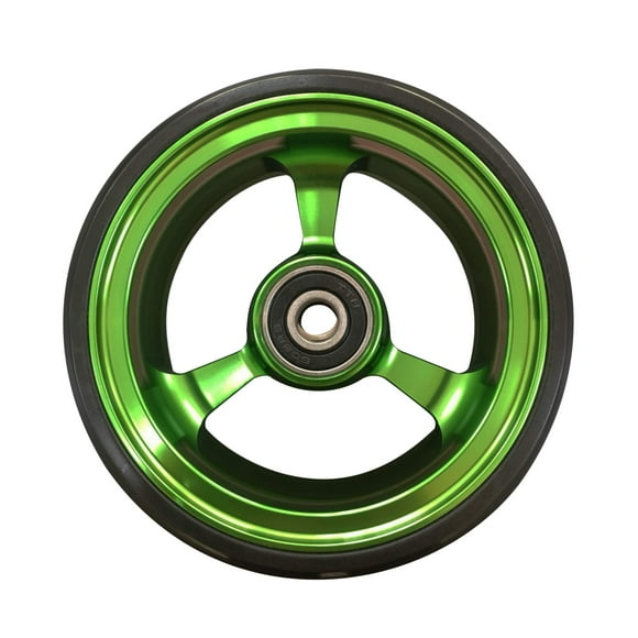 RIANT WHEEL , 4 X 1.4 Pouces, Solide, Roues en PU, Roulettes de Fauteuil Roulant, Jante en Aluminium, une Paire (Vert)