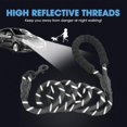 thumbnail image 4 of Laisse pour Chien avec Poignée Rembourrée et Fils Réfléchissants, 5 Pieds, Demi-Pouce, Noir, 4 of 10