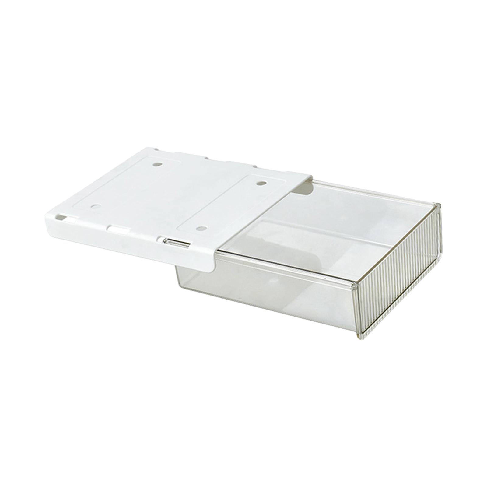 Baoblaze Under Desk Drawer Organizer Pen Holder Stationery Tray Invisible Durable Storage clear large