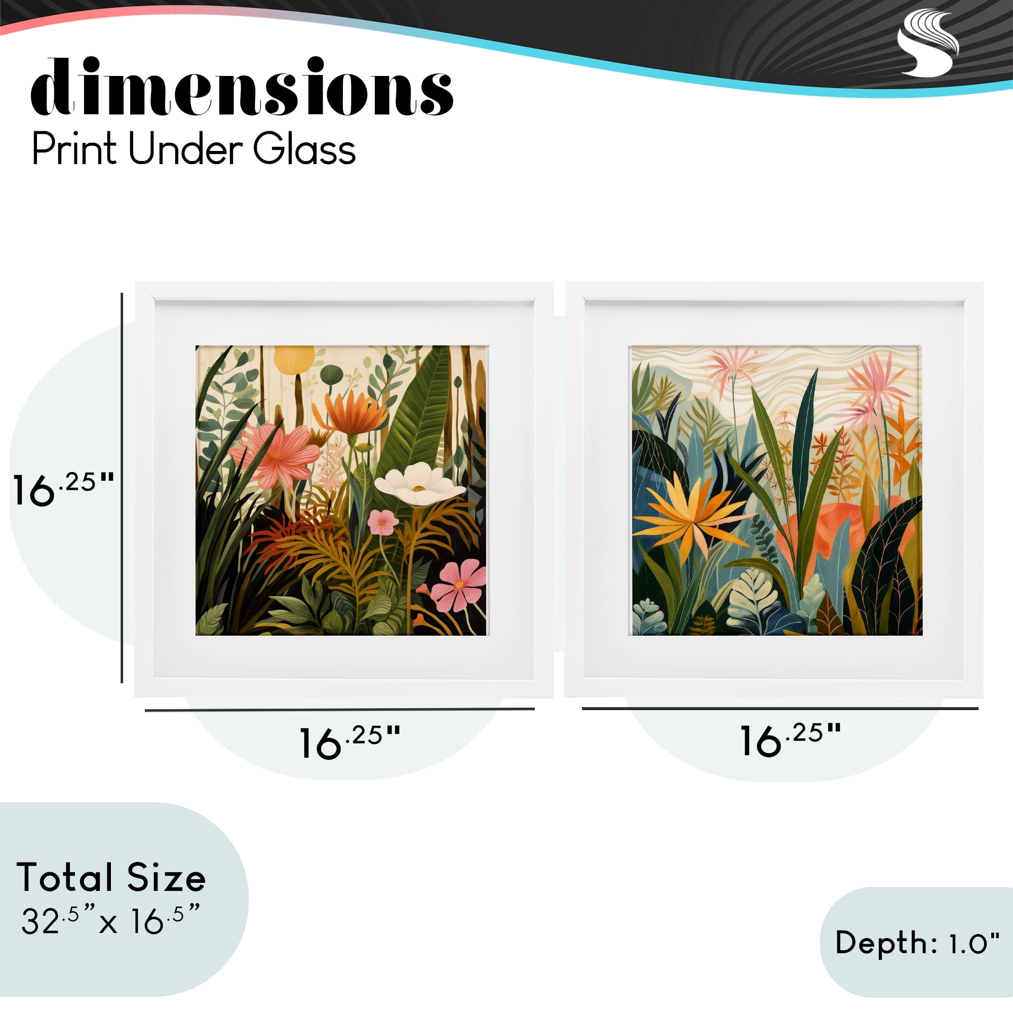 Stupell Industries Botanical Embrace Blooms 2 Piece White Framed Print Under Glass Set, design by Lazar Studio