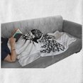 thumbnail image 5 of Deer Hunting Soft Flannel Fleece Throw Blanket, Reindeer Horns Spruce Forest Ornamentals Nature Illustration, Cozy Plush for Indoor and Outdoor Use, 50" x 60", Charcoal Grey White, by Ambesonne, 5 of 5