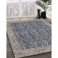 thumbnail image 2 of Ahgly Company Indoor Square Mid-Century Modern Charcoal Blue Oriental Area Rugs, 7' Square, 2 of 6
