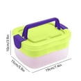 thumbnail image 3 of PPgejGEK Large Capacity Double Layer Lunch Box Portable Fruit Lunch Box With 4 Compartments Leak Proof Seasoning Box Removable Tray Lunch Box, 3 of 6