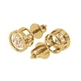 thumbnail image 2 of 14K Solid Gold Screw Back Stud Earrings for Women | 1 cttw Round Cut Natural Morganite | Yellow Gold, 2 of 5