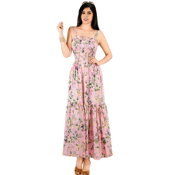 Vestido Maxi Casual Unitalla Mujer Largo Cómodo de Tirantes
