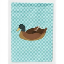 Caroline's Treasures BB8040GF Khaki Campbell Duck Blue Check Flag Garden Size , Small, multicolor