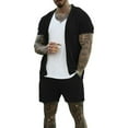 thumbnail image 5 of Fanxing Men's Cardigan Suit Mesh Knit Short Sleeve Shirt with Shorts Two Piec Outfits Set Hawaiian Shorts Suit Black,M, 5 of 6