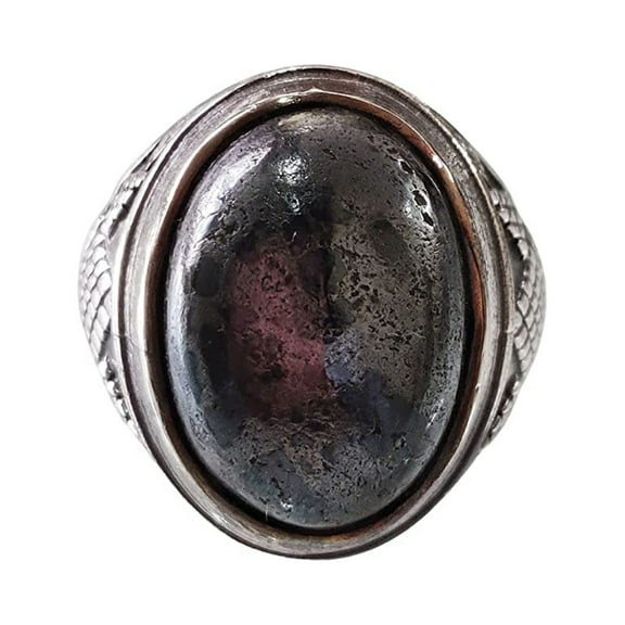 Hematite Mans Ring, Natural Hematite Mens Ring, Unisex Ring, Silver Jewelry, 925 Silver Ring, Birthday Gift, Heavy Men Ring, Arabic Design, Ottoman Style Ring, Christmas, Turkey Mens Signet Ring