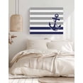 thumbnail image 3 of Anchor Gray Wall Art for Living Room,Canvas Picture Wall Decor for Bathroom Bedroom,Modern Navy Blue White Striped Nautical Painting Artwork for Office Kitchen Hallway Dining Room Home Decor 16"x20", 3 of 8