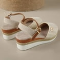 thumbnail image 6 of LUOGENLI Female Womens Sandals Wide Width Arch Support Women's Summer Fashion Wedge Heeled Cloth Braid Sandals Casual Comfort Lightweight Non Sandals Platform Sandals Women Size 5.5 Black 40, 6 of 8