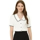 thumbnail image 1 of INSPIRE CHIC Blusa De Chifón Con Botones De Manga Corta Y Cuello Peter Pan Para Mujer Blanco XS, 1 of 5