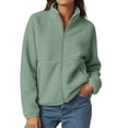 thumbnail image 3 of Women's Lightweight Jacket Full Zip Mock Neck Casual Long Sleeve Outwear with Zippered Pockets Fall Winter Fashion, 3 of 9