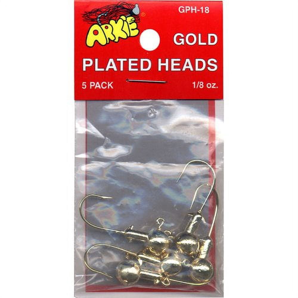 Arkie Lures Plated Jig Heads, Color Gold, Size 1/8 oz.